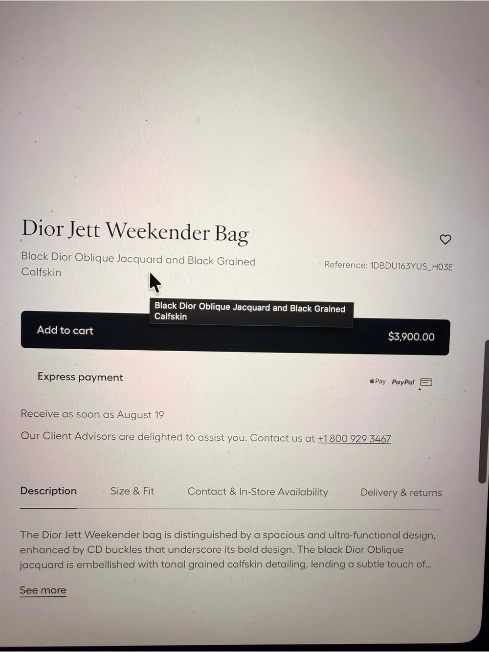 Dior Gray Monogram Canvas Duffel with Leather Trim